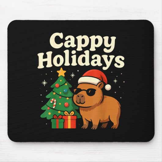 Capybara Christmas Shirt, Funny Capy Holidays  Muismat (Voorkant)