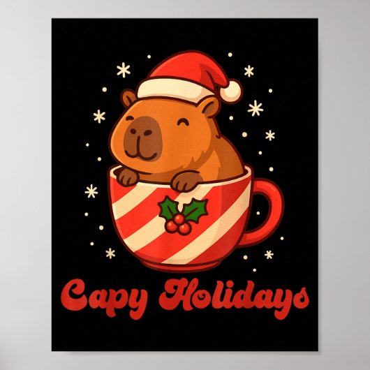 Capybara Christmas Shirt, Funny Capy Holidays  Poster (Voorkant)