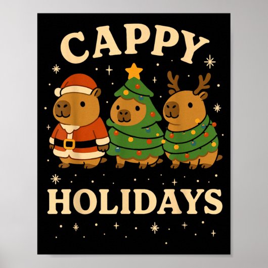 Capybara Christmas Shirt, Funny Capy Holidays Poster (Voorkant)