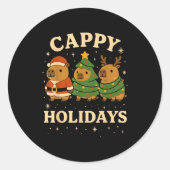Capybara Christmas Shirt, Funny Capy Holidays Ronde Sticker (Voorkant)