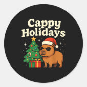 Capybara Christmas Shirt, Funny Capy Holidays  Ronde Sticker (Voorkant)