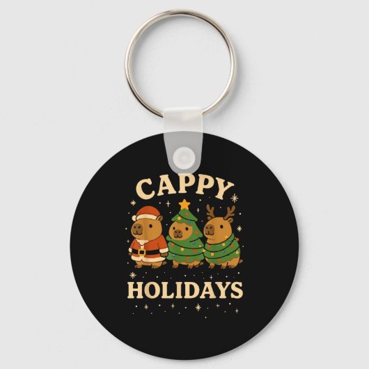 Capybara Christmas Shirt, Funny Capy Holidays Sleutelhanger (Voorkant)