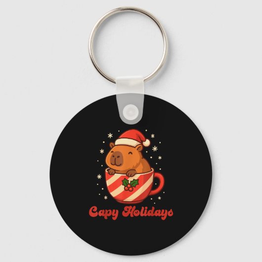Capybara Christmas Shirt, Funny Capy Holidays  Sleutelhanger (Voorkant)
