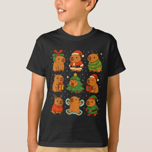 Capybara Christmas Shirt, Funny Capy Holidays T-shirt (Voorkant)