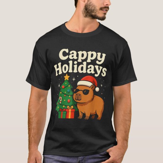 Capybara Christmas Shirt, Funny Capy Holidays  T-shirt (Voorkant)