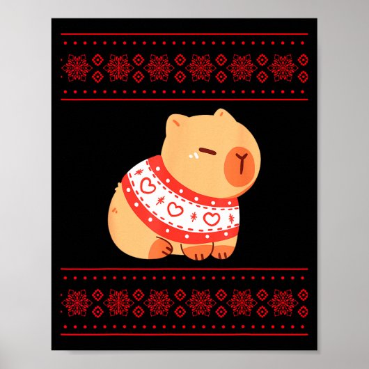 Capybara Christmas Sweater  Poster (Voorkant)