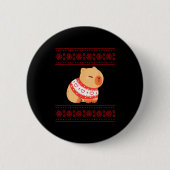 Capybara Christmas Sweater  Ronde Button 5,7 Cm (Voorkant)
