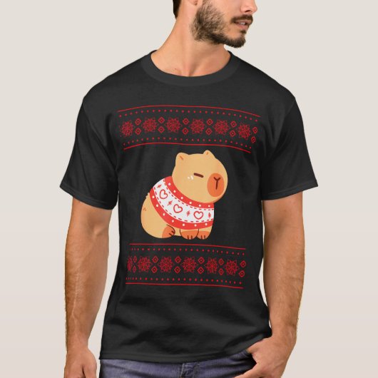 Capybara Christmas Sweater  T-shirt (Voorkant)