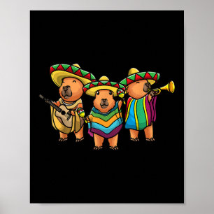 Capybara Cinco De Mayo Mexican Band Musician Kinde Poster