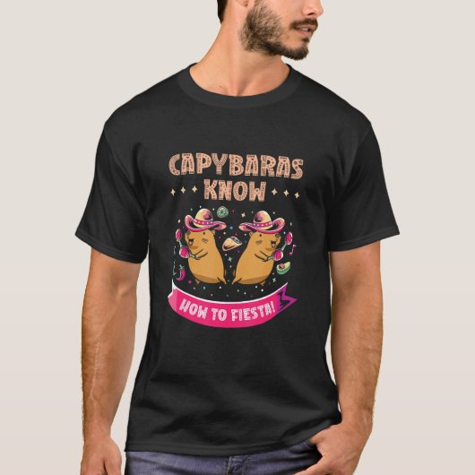Capybara Cinco de Mayo Sombrero Mariachi Fiesta Me T-shirt (Voorkant)