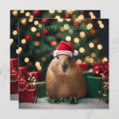Capybara Claus: Een feestelijk Bokeh Wonderland (Voorkant / Achterkant)