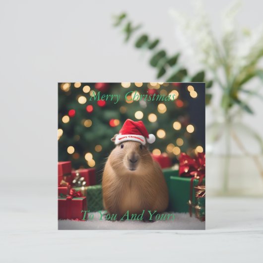 Capybara Claus: Een feestelijk Bokeh Wonderland (Staand voorkant)