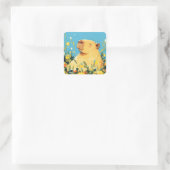 Capybara Comfort Vierkante Sticker (Tas)