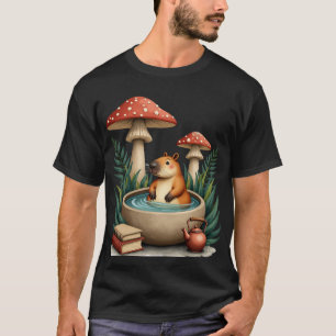 Capybara Cottagecore Paddenstoel Warmwaterbron Poe T-shirt