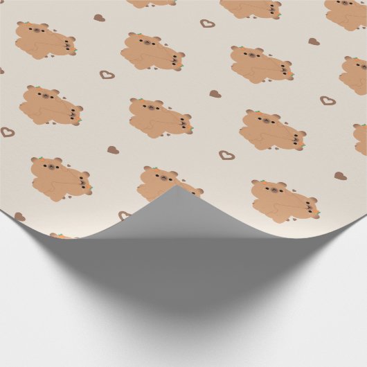 Capybara Couple Cadeaupapier (Hoek)