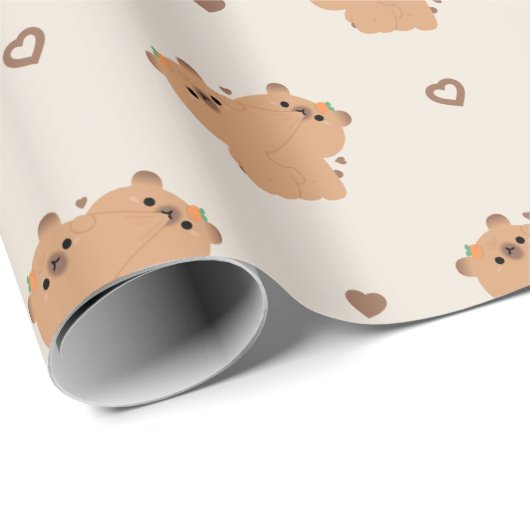 Capybara Couple Cadeaupapier (Rol Hoek)