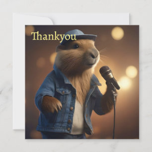 Capybara Cowboy: Serenading the Wild West Bedankkaart