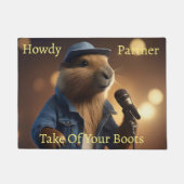 Capybara Cowboy: Serenading the Wild West Deurmat (Voorkant)