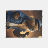 Capybara Cowboy: Serenading the Wild West Fleece Deken (Voorkant (Horizontaal))