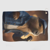 Capybara Cowboy: Serenading the Wild West Golfhanddoek (Horizontaal)