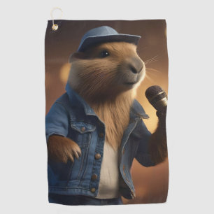 Capybara Cowboy: Serenading the Wild West Golfhanddoek