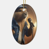 Capybara Cowboy: Serenading the Wild West Keramisch Ornament (Links)
