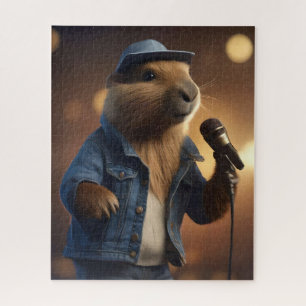 Capybara Cowboy: Serenading the Wild West Legpuzzel