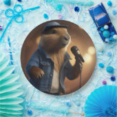 Capybara Cowboy: Serenading the Wild West Papieren Bordje (Feest)