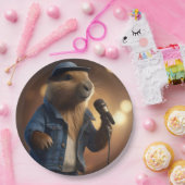 Capybara Cowboy: Serenading the Wild West Papieren Bordje (Feest)