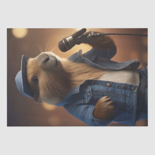 Capybara Cowboy: Serenading the Wild West Tissuepapier (Voorkant)