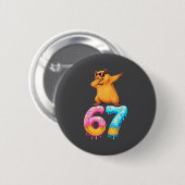 Capybara Dabbing 67 Ice Cream Drip 67 Birthday Boy Ronde Button 5,7 Cm (Voorkant /achterkant)