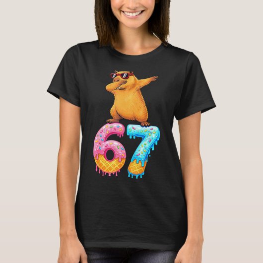 Capybara Dabbing 67 Ice Cream Drip 67 Birthday Boy T-shirt (Voorkant)