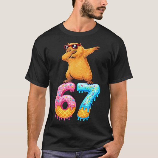 Capybara Dabbing 67 Ice Cream Drip 67 Birthday Boy T-shirt (Voorkant)