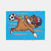 Capybara Dabbing Grappige Voetbal Jongens Meisjes Fleece Deken (Voorkant (Horizontaal))
