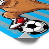 Capybara Dabbing Grappige Voetbal Jongens Meisjes Poster (Hoek)