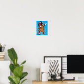 Capybara Dabbing Grappige Voetbal Jongens Meisjes Poster (Thuiskantoor)