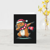 Capybara Dabbing Kerstmis Grappig Kerstman Kerstmi Kaart (Gele Bloem)