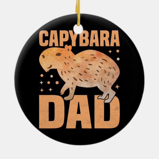 Capybara Dad Funny Cavies Rodent Capybara Lover Keramisch Ornament (Achterkant)