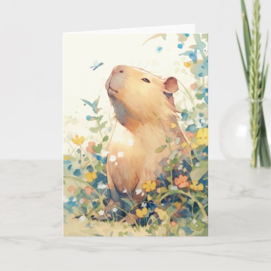 Capybara Dagdroom in de Weide Kaart (Voorkant)