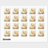 Capybara Dagdroom in de Weide Vierkante Sticker (Vel)
