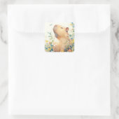 Capybara Dagdroom in de Weide Vierkante Sticker (Tas)