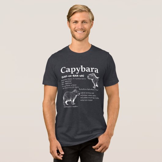 Capybara Definition Shirt White Text Funny Animal  (Voorkant volledig)