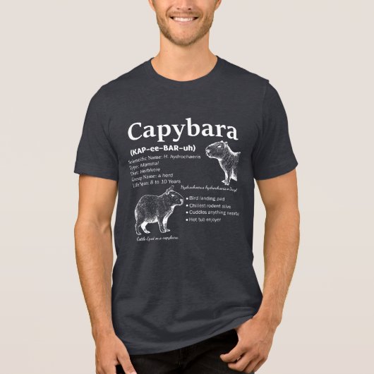 Capybara Definition Shirt White Text Funny Animal  (Voorkant)