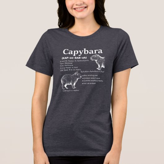 Capybara Definition Women’s Shirt White Text Tee (Voorkant)