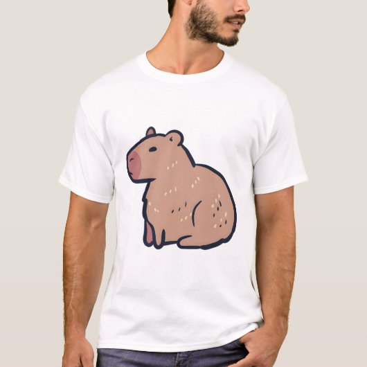 Capybara Delight � schattige dierenkunst T-shirt (Voorkant)