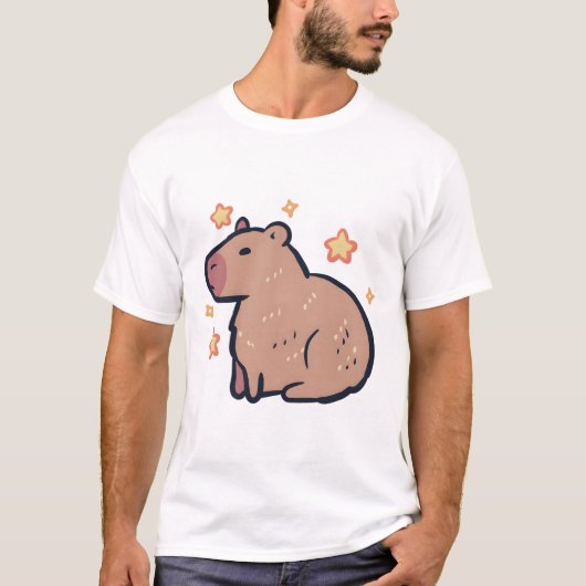 Capybara Delight � schattige dierenkunst T-shirt (Voorkant)
