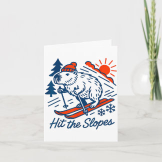 Capybara die de pistes versnijdt winters berg kaart