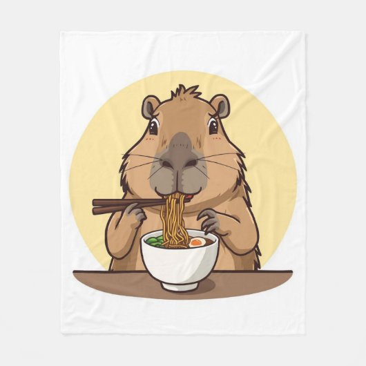 Capybara die ramen eet fleece deken (Voorkant)
