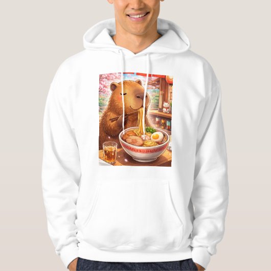 Capybara die Ramen eet Hoodie (Voorkant)