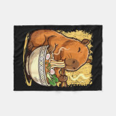 Capybara die Ramennoedels eet Fleece Deken (Voorkant (Horizontaal))